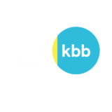 KBB Birmingham 40 year anniversary logo containing 4 in white, 0 in kbb blue branded colour