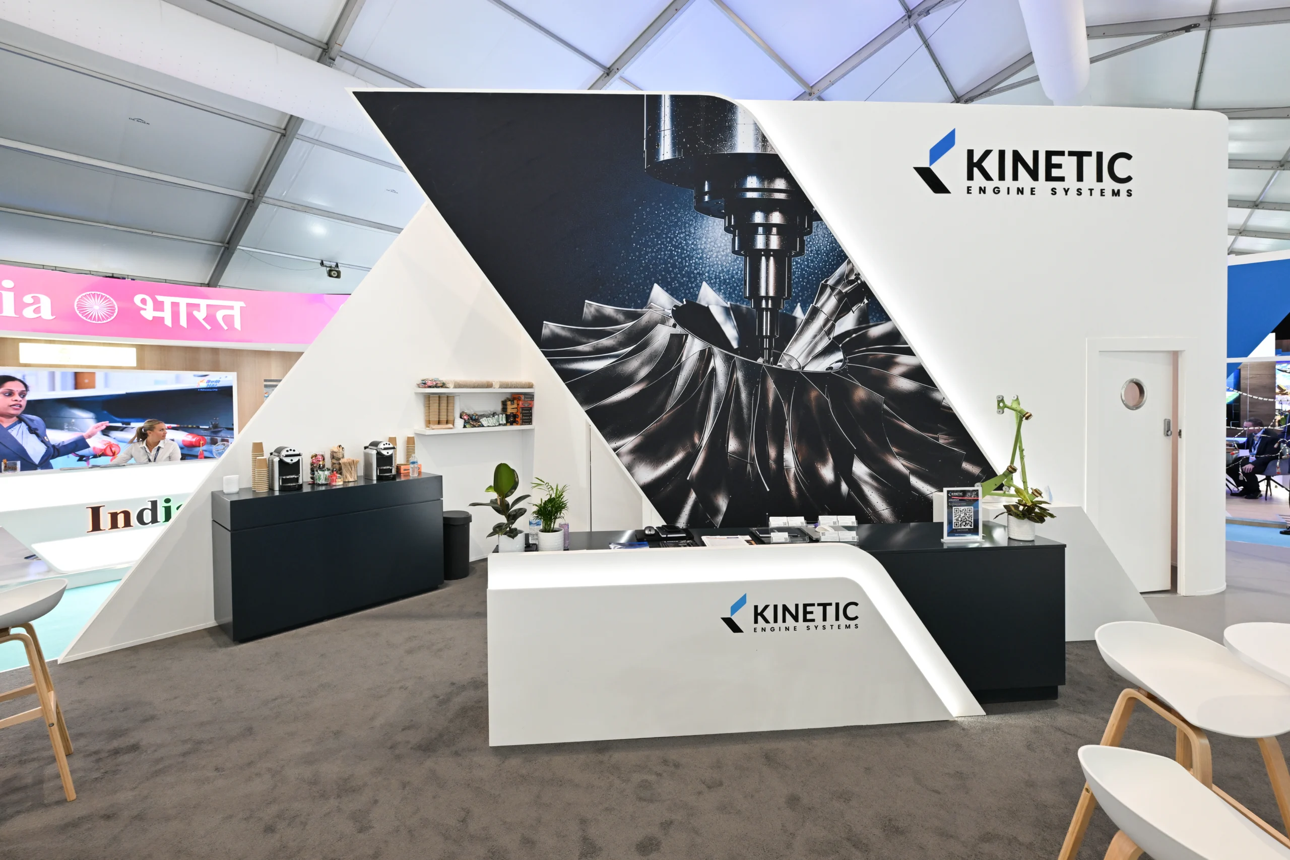 Kinetic Engine Systems exhibition stand at Farnborough International Airshow 2026